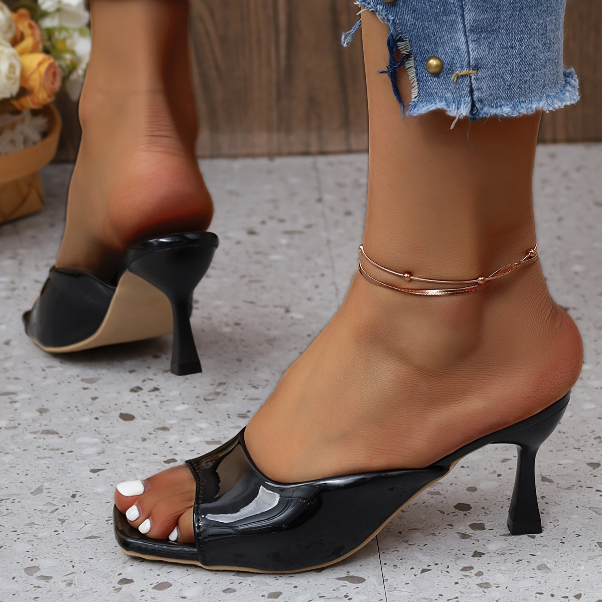 Elegant Stiletto Heels - Single-Tone, High Heel, Classic Square Toe, Easy Slip-On Design, Sophisticated Style - Womens Fashionable Dress Pumps for Formal Occasions
