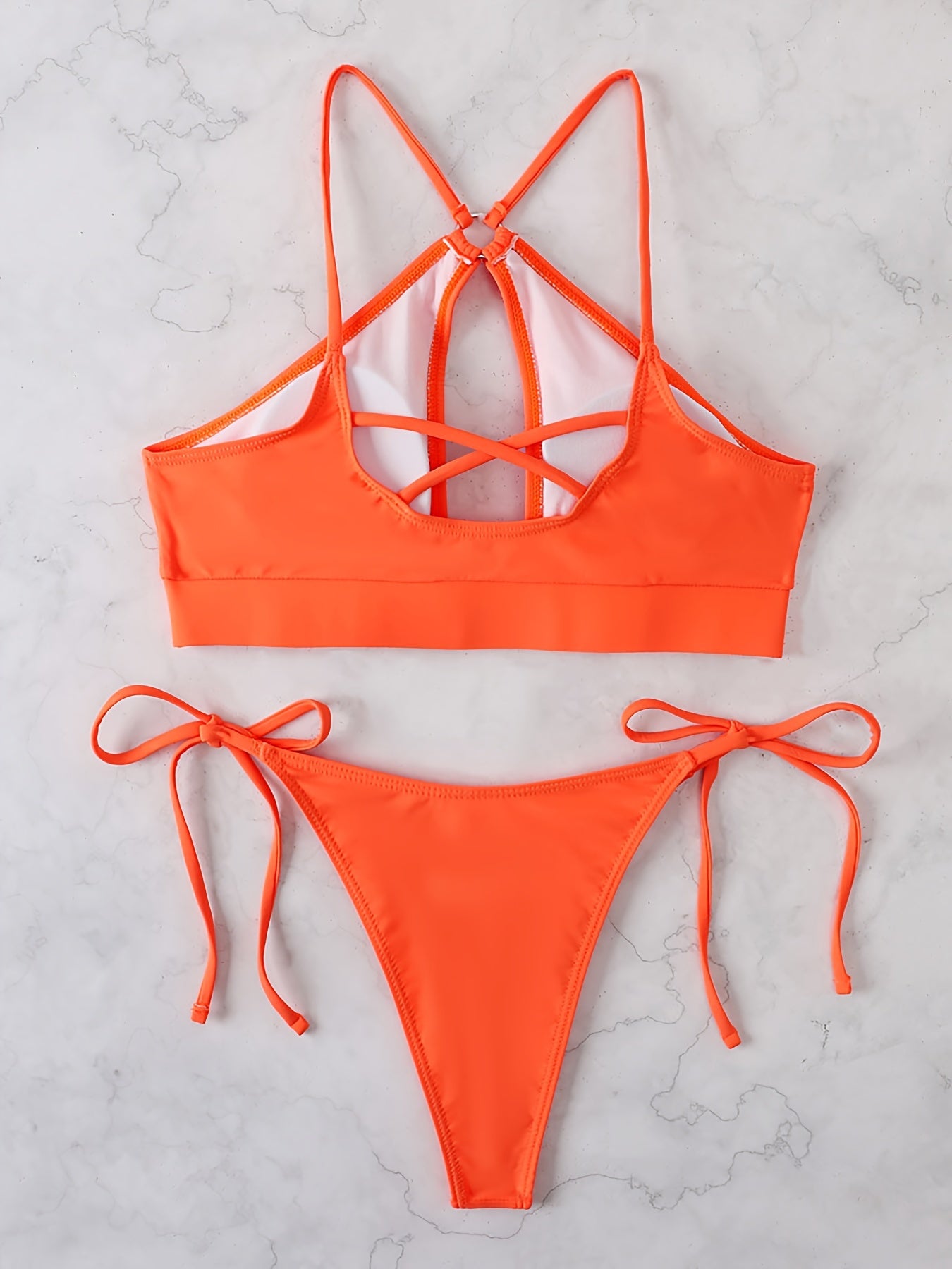 Vibrant Sexy Cut-out Bikini Set - Flattering Two-piece Design, Adjustable Ties, Ultra-Breathable Fabric - Perfect for Sizzling Summer Beachwear and Poolside Fun