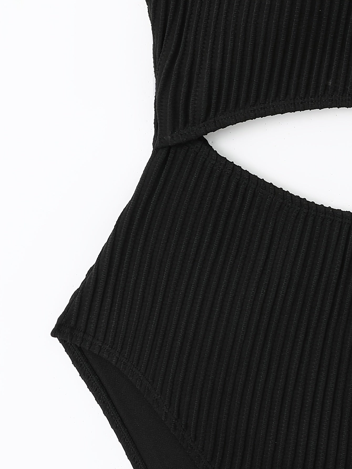 White Off the Shoulder One Piece Swimsuit - High Cut, Hollow Out, High Stretch, Sexy Polyester Knit Fabric - Solid Color, No Printing, Sheer-Free, Womens Swimwear & Clothing
