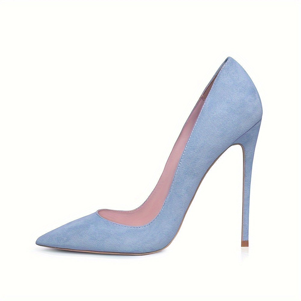 Solid Color Elegant High Heels, Women's Pumps Pointed Toe Stilettos, Women's Shallow Mouth Slip On Party