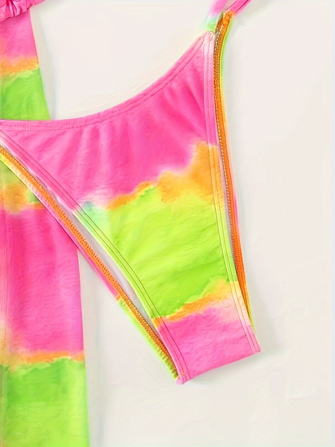 Chic Tie-Dye Bikini Set for Women - V-Neck, High Stretch, Non-Transparent Swimwear with Matching Cover-Up Skirt