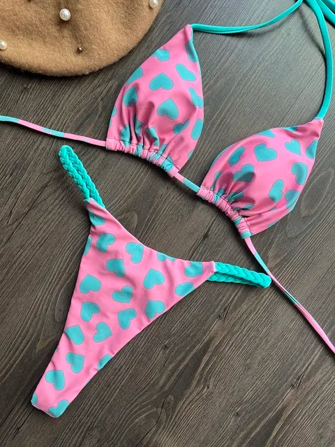 2024 sexy women bikini, brazilian triangle bikini, push-up swimsuit, beach bikini