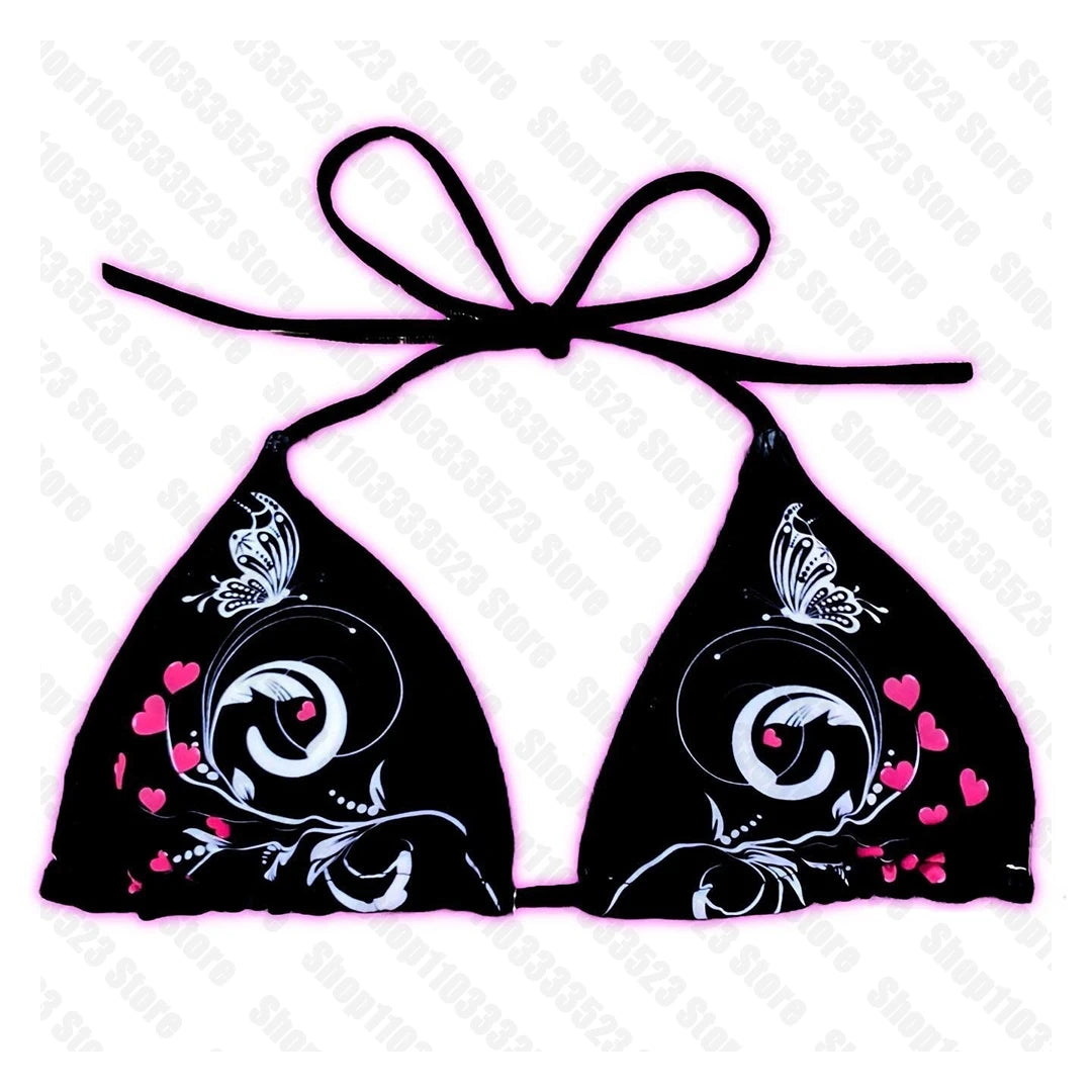 Kawaii Bikini Gothic Bikini Sexy Bikini Emo girls y2k Style y2k crop top gothic clothes y2k top y2k accessories harajuku Bikini