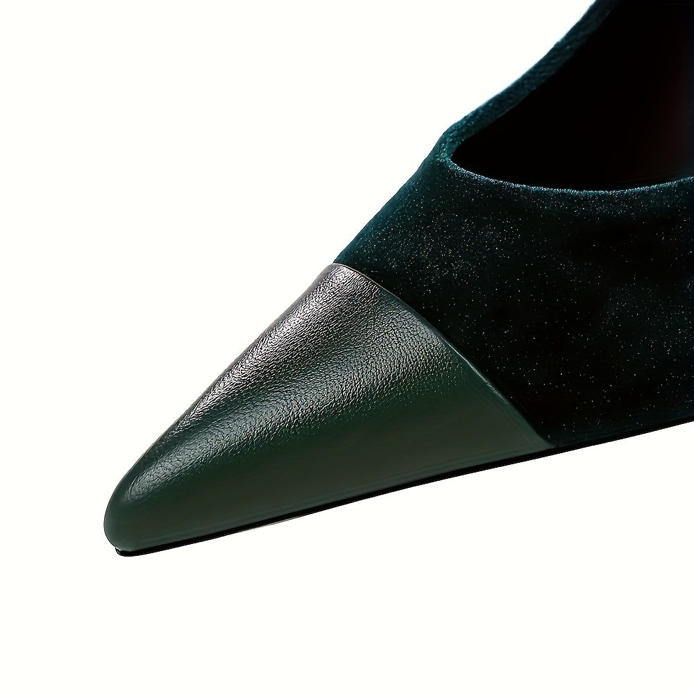 Women's Solid Color Stiletto Heels, Elegant Point Toe Dress Pumps, Fashion Buckle Strap Party Heels