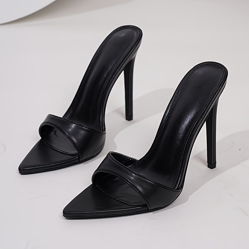 Women's Solid Color High Heels, Fashion Point Toe Dress Pumps, Stylish Slip On Heels