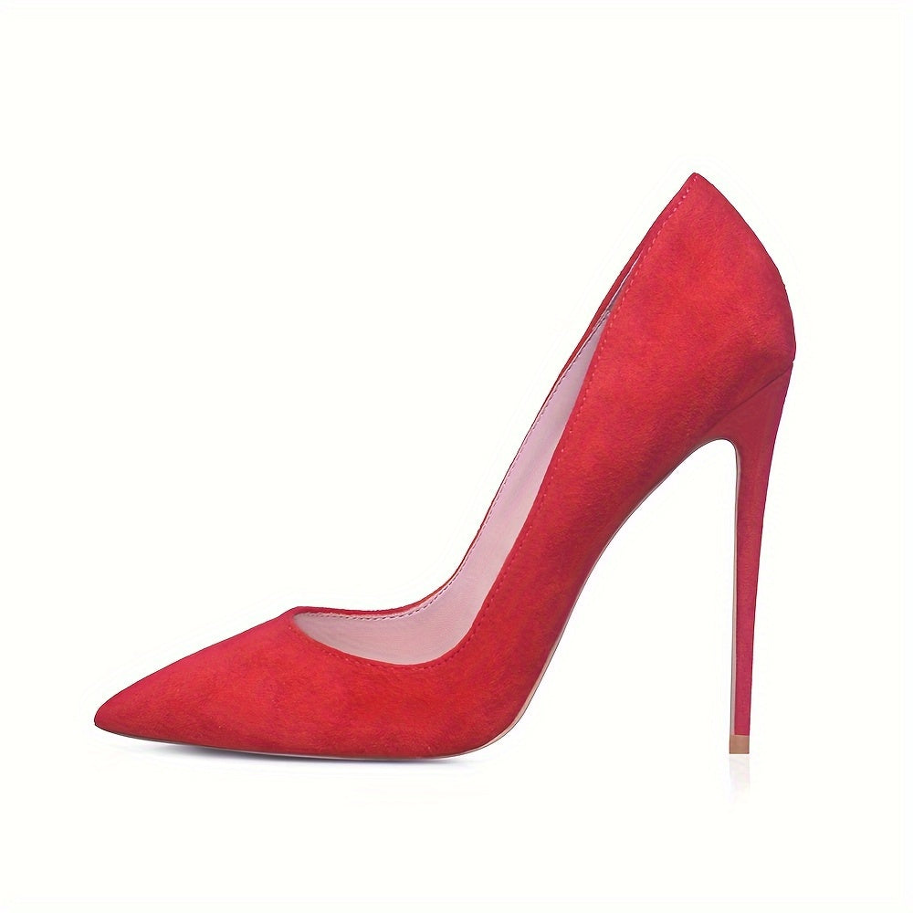 Solid Color Elegant High Heels, Women's Pumps Pointed Toe Stilettos, Women's Shallow Mouth Slip On Party