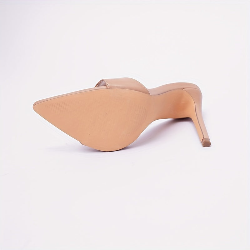 Women's Solid Color High Heels, Fashion Point Toe Dress Pumps, Stylish Slip On Heels