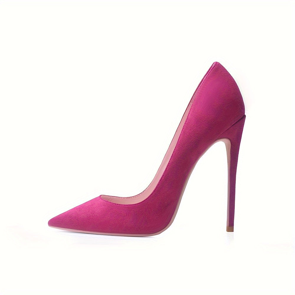 Solid Color Elegant High Heels, Women's Pumps Pointed Toe Stilettos, Women's Shallow Mouth Slip On Party