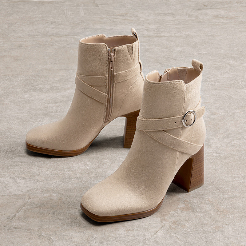 Women's Ankle Boots, Women's Boots, Fashion High Heels Bridesmaid Shoes for Wedding Season, Autumn Winter Boots, Chic Classic And Versatile Style Bootie for Women, High Heel Block Heel, with Side Zipper