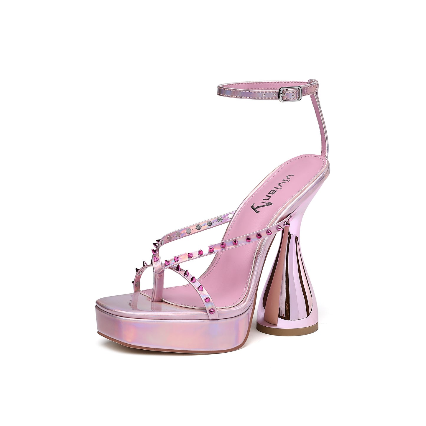 vivianly Elegant Square Toe Platform High Heels Ankle Strap Chunky Block Heel Sandals - Lace Up, Synthetic Leather Upper, Rubber Sole, All-Season Wear - North America Special Project