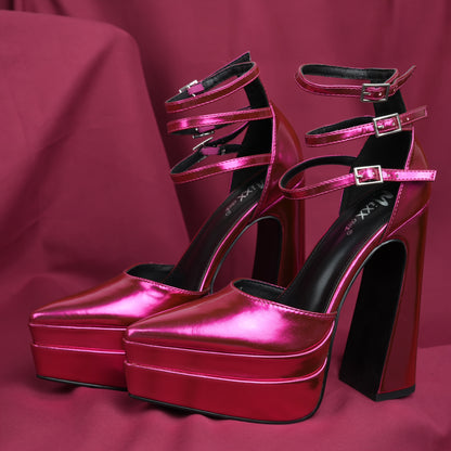 6 Inches Chunky Platform Heels For Women Block High Heels Ankle Buckle Sandals Pumps