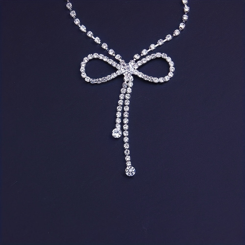 Fashion Simple Bow Anklet Sexy High Heels Tassel Rhinestone Anklet