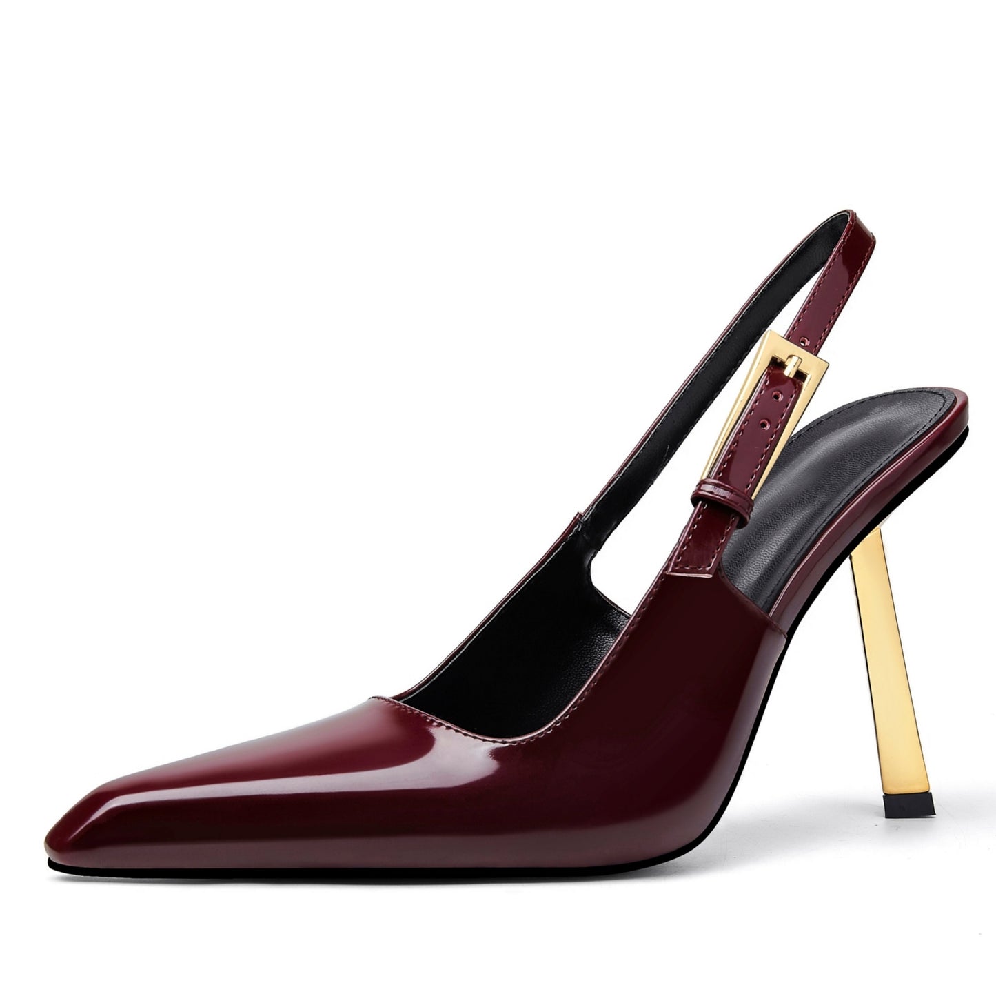 Womens Glamorous Slingback Stiletto Sandals - Fashionable Pointed Toe with Secure Buckle Strap - Comfortable High Heels for All-Match Style - Perfect Party & Banquet Dress Shoes