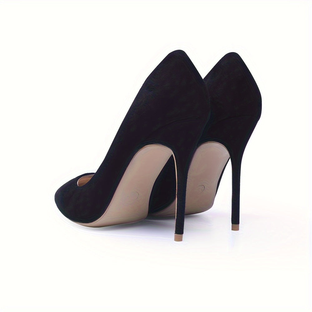 Solid Color Elegant High Heels, Women's Pumps Pointed Toe Stilettos, Women's Shallow Mouth Slip On Party
