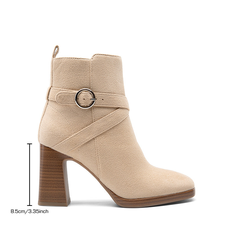 Women's Ankle Boots, Women's Boots, Fashion High Heels Bridesmaid Shoes for Wedding Season, Autumn Winter Boots, Chic Classic And Versatile Style Bootie for Women, High Heel Block Heel, with Side Zipper