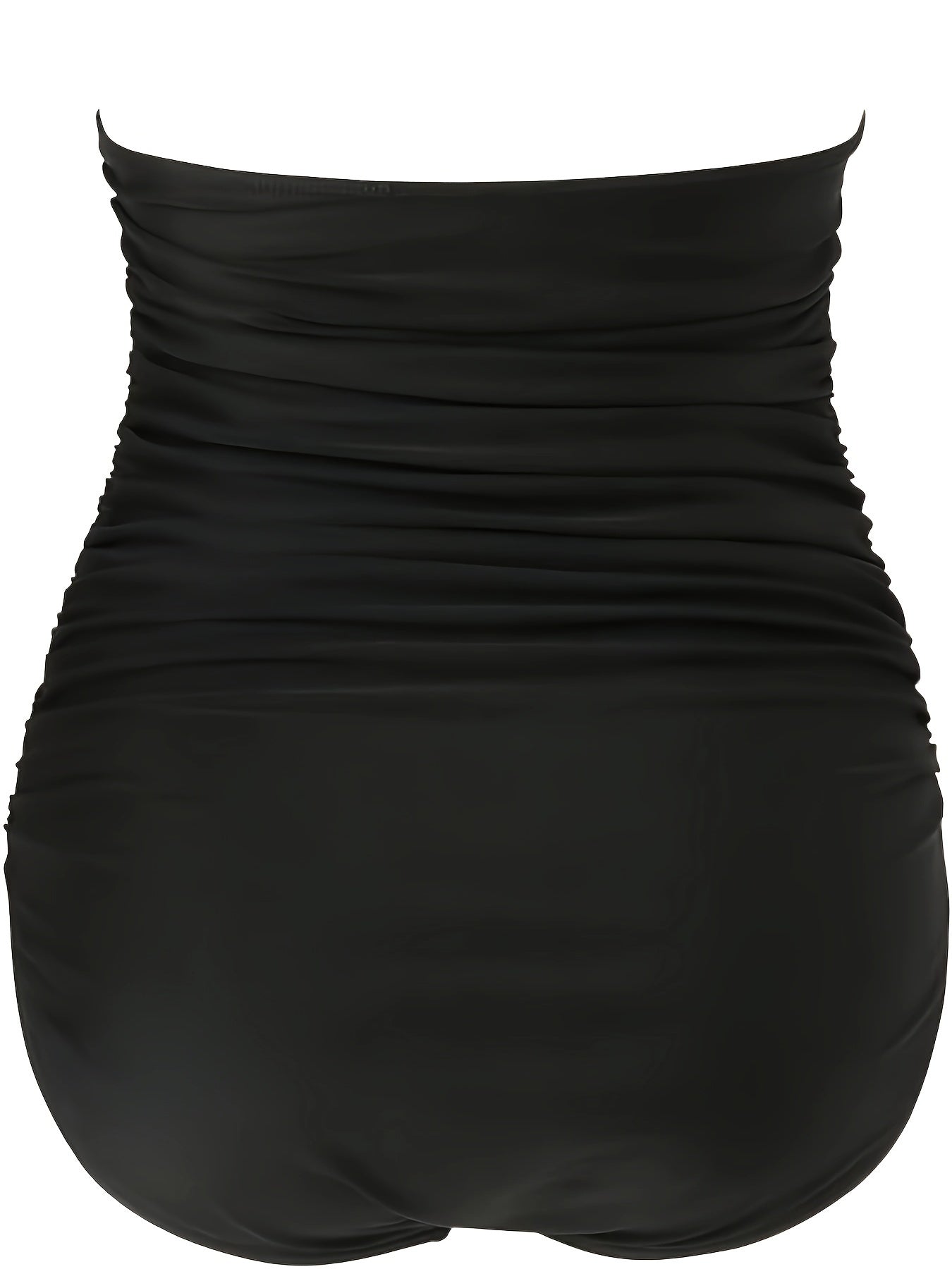 Leopard Print One-piece Swimsuit, Halter V Neck Ruched Tummy Control Athing Suits, Women's Swimwear & Clothing