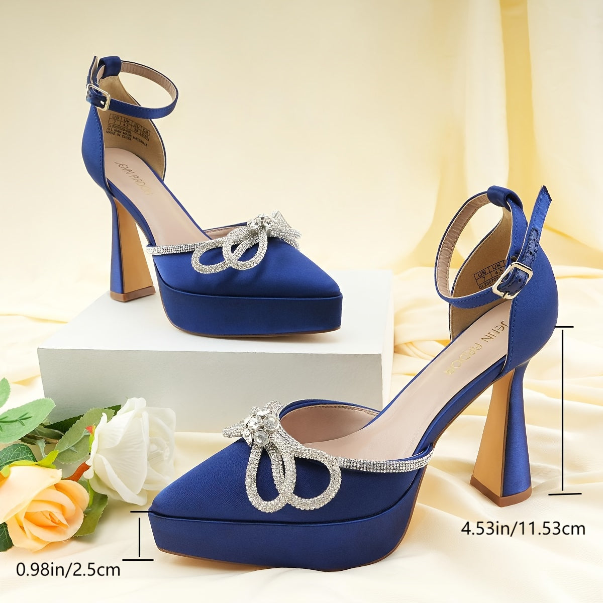 Pointy Heels With Bright Brick Bow For Women