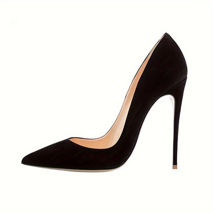Solid Color Elegant High Heels, Women's Pumps Pointed Toe Stilettos, Women's Shallow Mouth Slip On Party