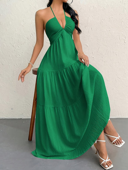 Women's Bohemian Off-Shoulder V-Neck A-Line Dress - Lightweight Machine-Washable Hawaiian Beach Vacation Dress with Spaghetti Straps, Fitted Silhouette for Spring Summer Fall, Beach Dresses, Resort Wear, Flowy Skirt, Stylish