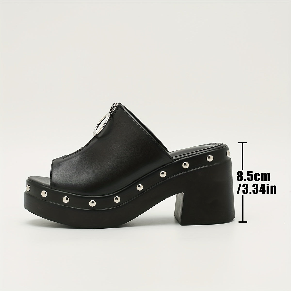 New Thick Sole Sandals Fashion High Heels Women's Headless Half Slippers