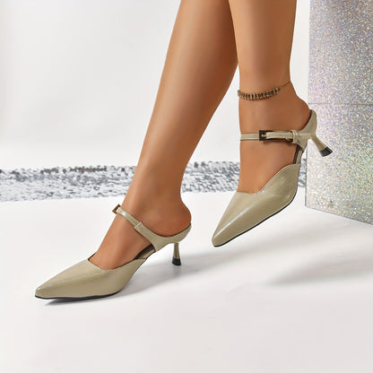 Women'S Minimalist Pointed Toe High Heel Shoes - Lightweight, Synthetic, Flared Heel, All-Season Fashion, Hand Washable, Stylish Office Footwear, Office Footwear | Minimalist Style | Lightweight Heels