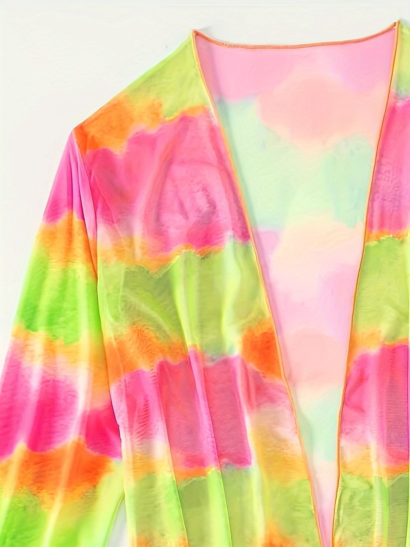 Chic Tie-Dye Bikini Set for Women - V-Neck, High Stretch, Non-Transparent Swimwear with Matching Cover-Up Skirt