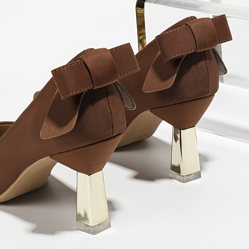 [All Seasons Soft High Heels] High Heels Are Soft And Fashionable In All Seasons, With Versatile Bow Ties And Thick Heels. They Are Elegant And Single Shoes
