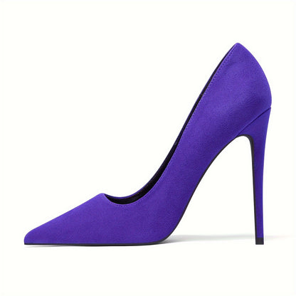 Solid Color Elegant High Heels, Women's Pumps Pointed Toe Stilettos, Women's Shallow Mouth Slip On Party
