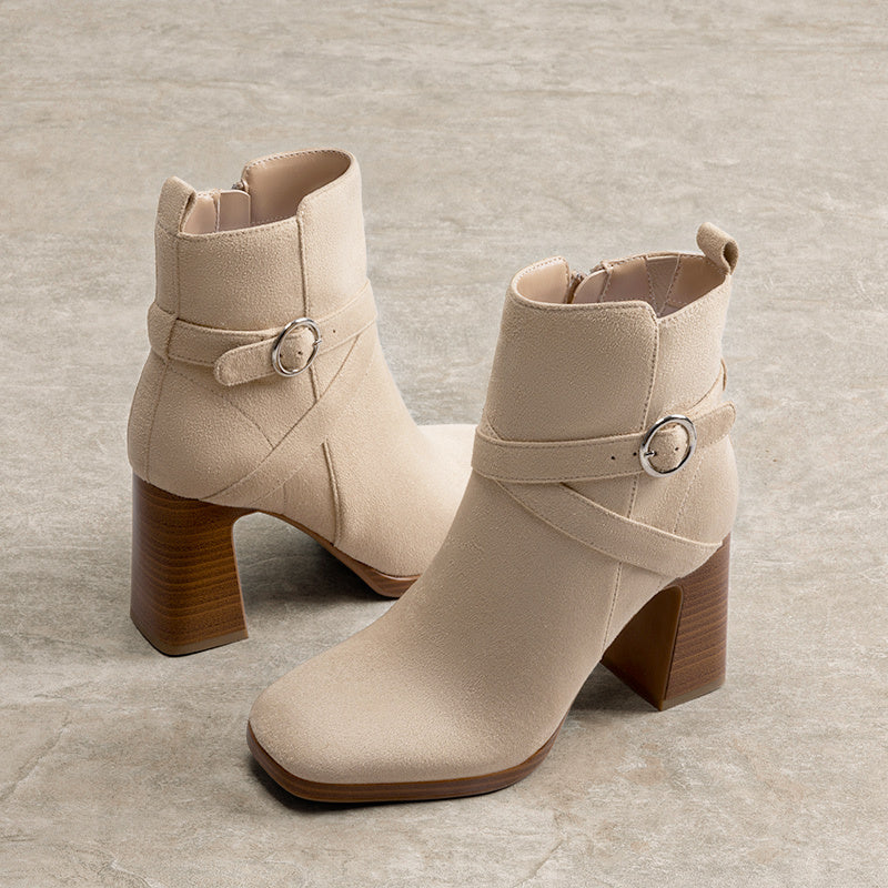 Women's Ankle Boots, Women's Boots, Fashion High Heels Bridesmaid Shoes for Wedding Season, Autumn Winter Boots, Chic Classic And Versatile Style Bootie for Women, High Heel Block Heel, with Side Zipper