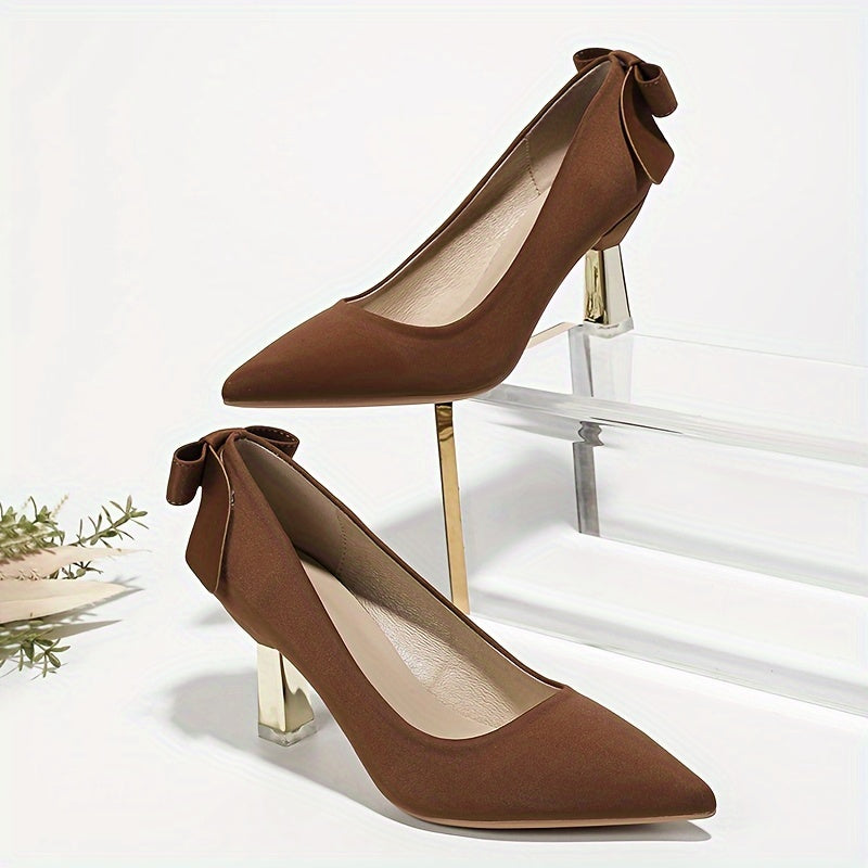 [All Seasons Soft High Heels] High Heels Are Soft And Fashionable In All Seasons, With Versatile Bow Ties And Thick Heels. They Are Elegant And Single Shoes
