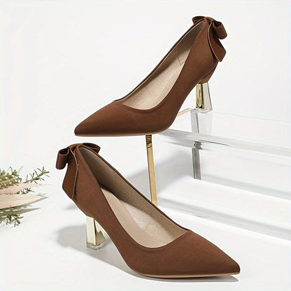 [All Seasons Soft High Heels] High Heels Are Soft And Fashionable In All Seasons, With Versatile Bow Ties And Thick Heels. They Are Elegant And Single Shoes