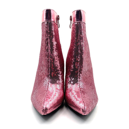 Rhinestone Cowboy Boots Sparkly Ankle Cowgirl Booties For Women Pointed Toe Side Zipper Western Glitter Mid Calf Short Fashion Boots With Diamond Stiletto Heels For Party Wedding Casual