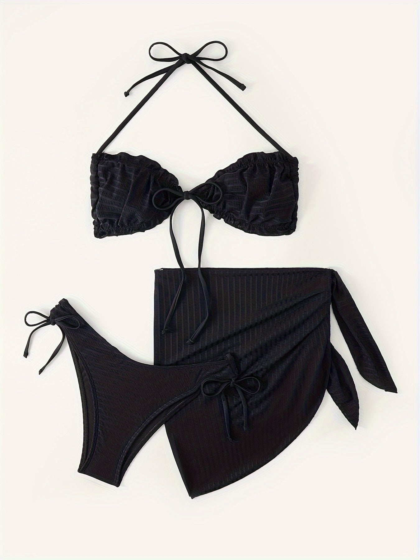 Sexy Fashion Solid Color Bikini Three-piece Set