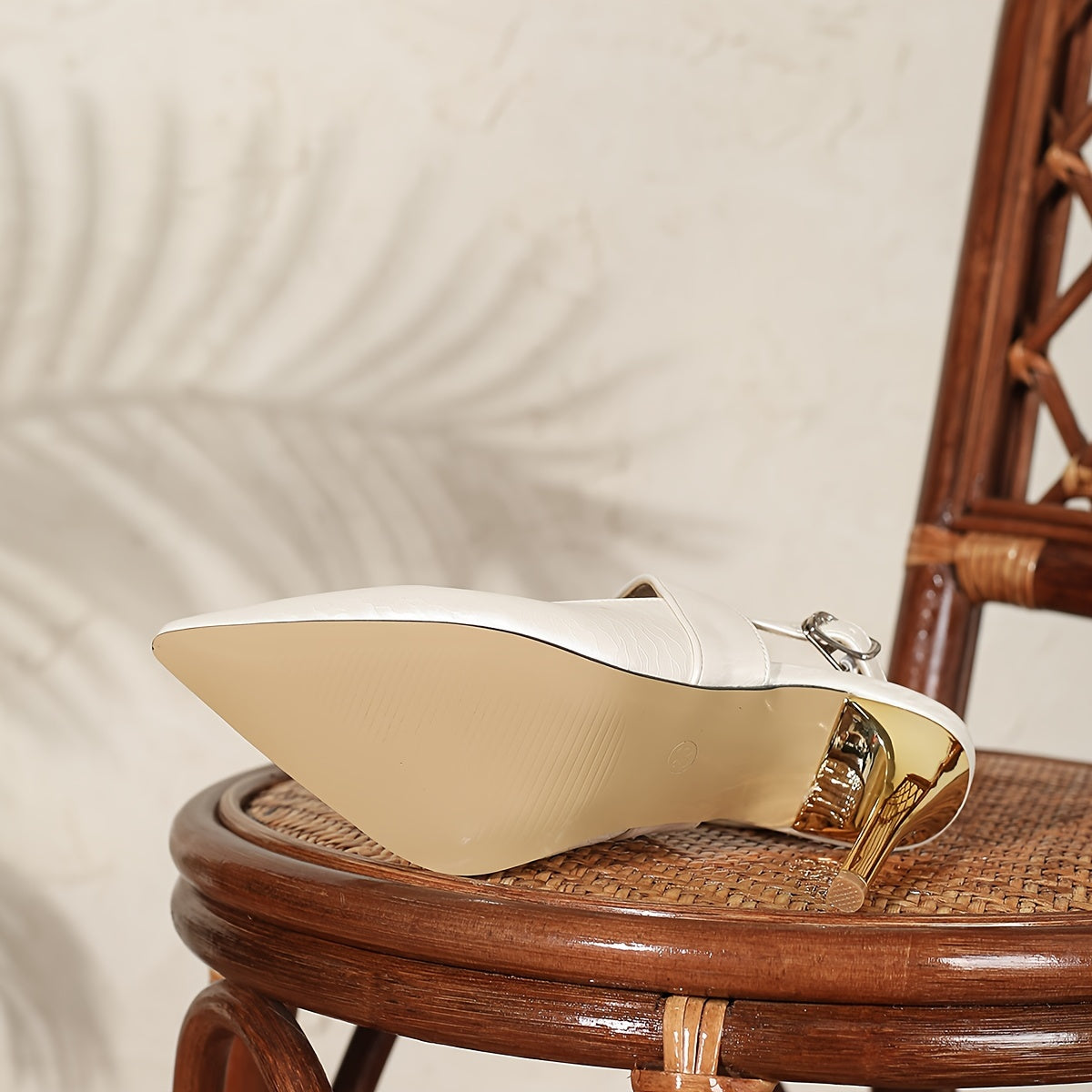 Moire Pattern Pointed Toe Pumps with Stiletto Mid Heels, All-Season No-Wash Polyurethane and PVC Upper, Lining, and Insole, Rubber Sole - HG117746-15