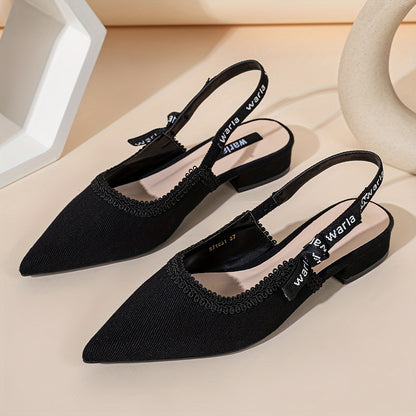Side Letter Woven Straps, Sweet And Elegant, Fashionable, Sexy, Comfortable, Versatile Low-Heeled Shoes with Chunky Heels.