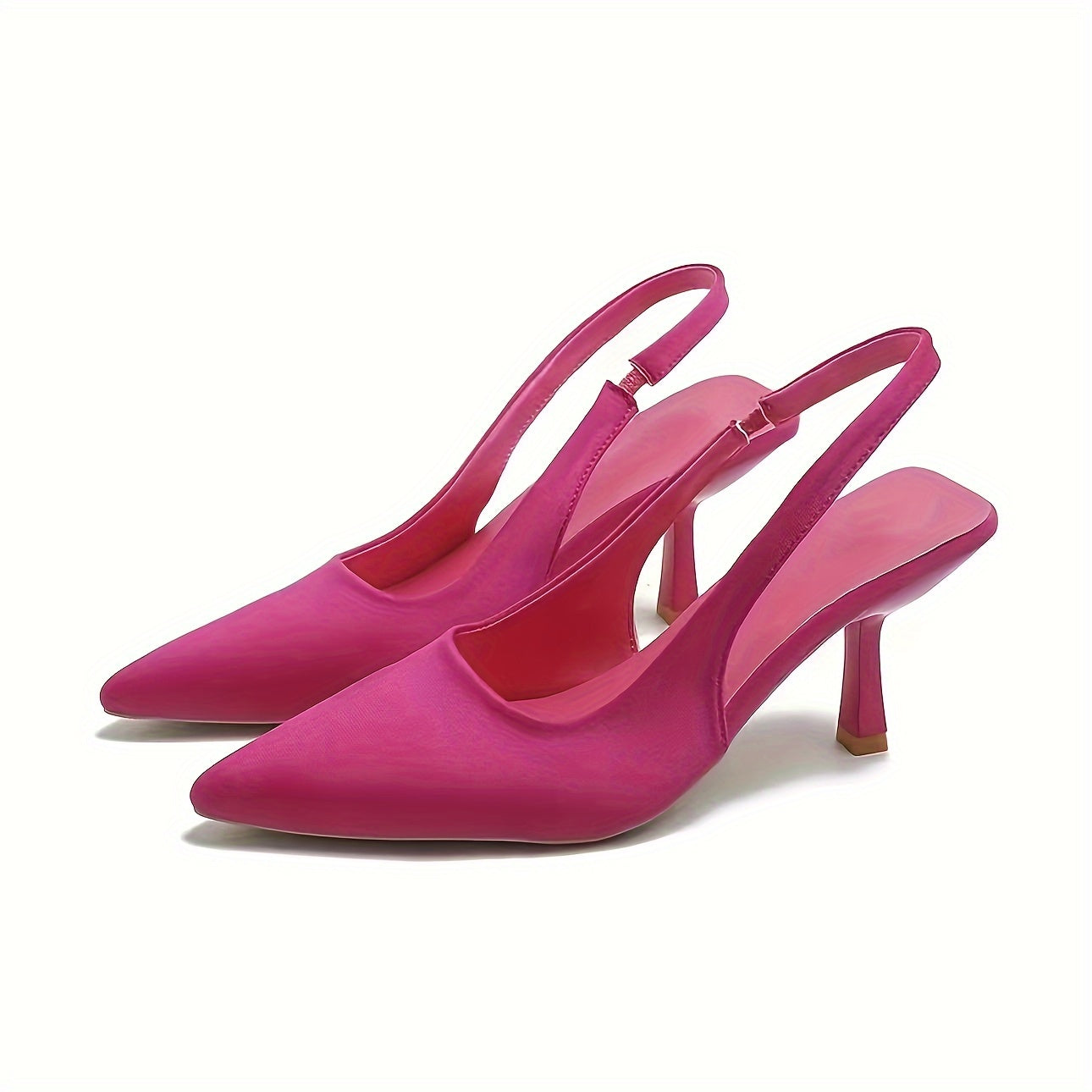 Women's Solid Color Stiletto Heeled Sandals, Elegant Pointed Toe Ankle Strap Heels, Fashion Slingback Pumps