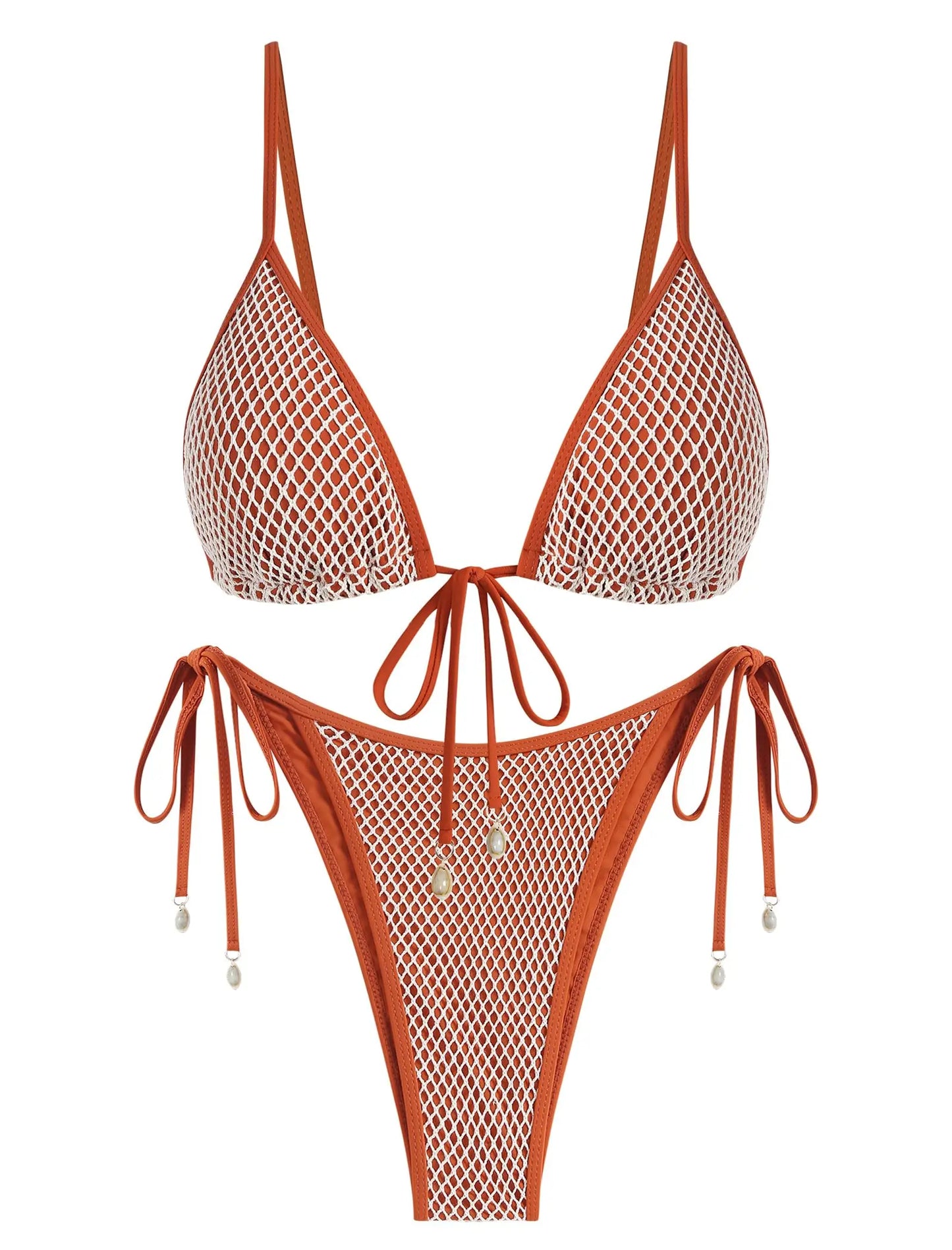 Wholesale Designer Women's Triangle String Bikini Two Piece Fishnet Sexy Bikini Swimwear Women