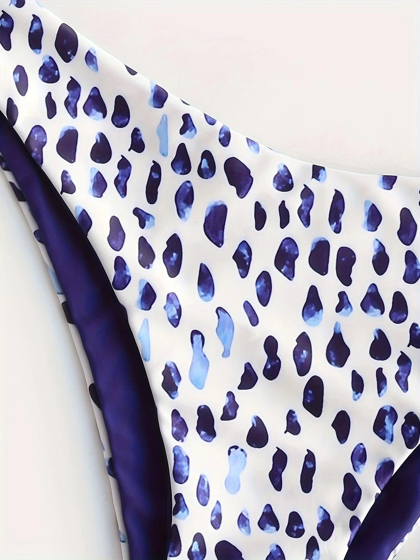 ZAFUL Leopard Print Two Piece Bikini V Neck Elastic High Slit Swimsuit Women's Swimwear