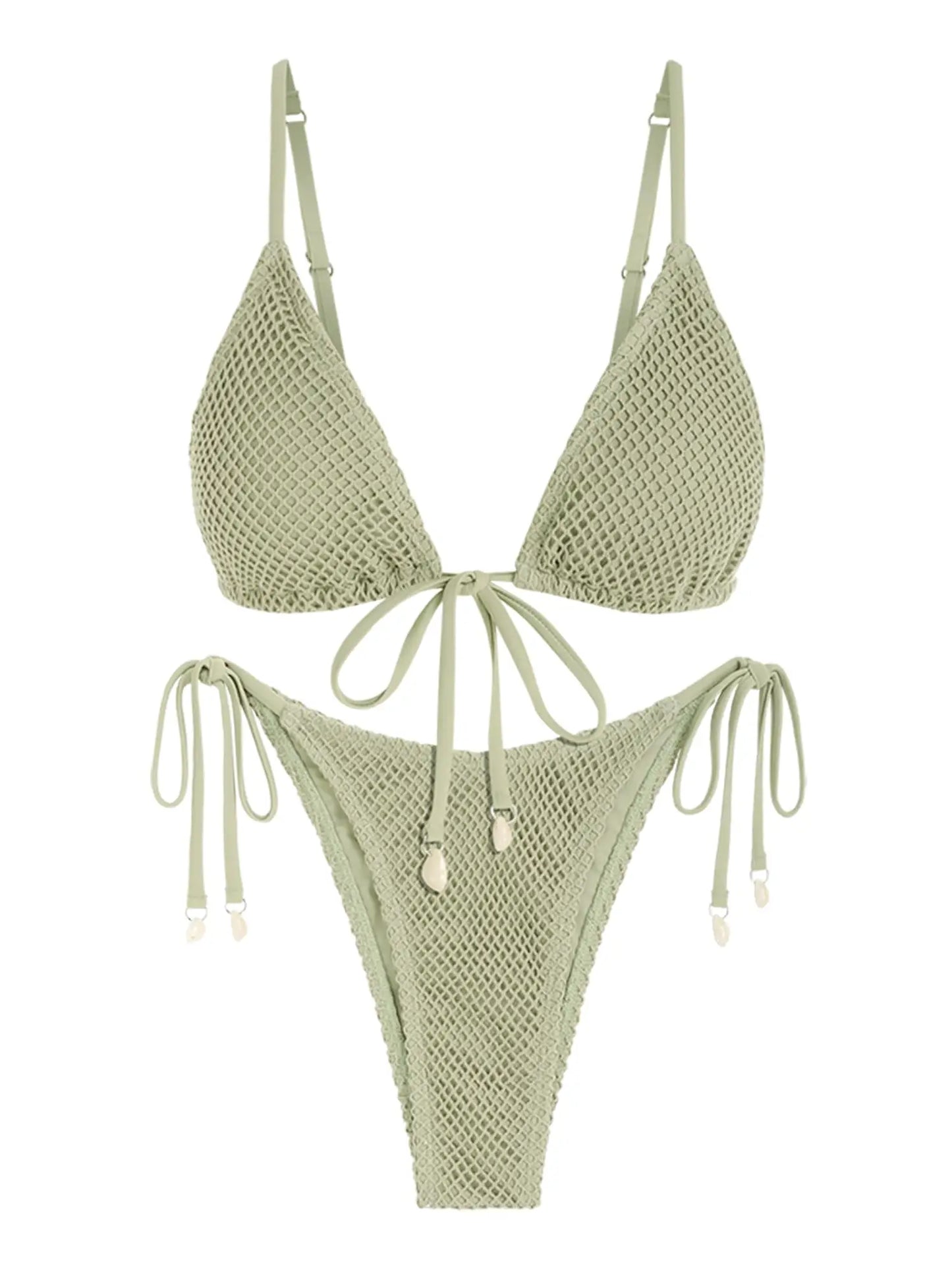 Wholesale Designer Women's Triangle String Bikini Two Piece Fishnet Sexy Bikini Swimwear Women