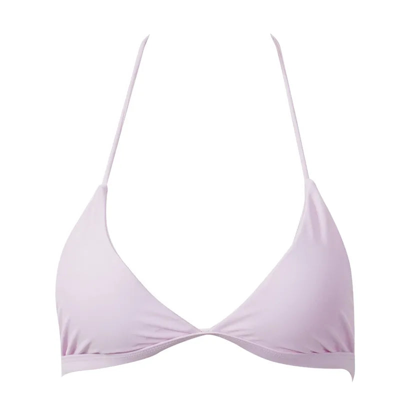 Women Bikini Tops Swimsuit Separates Bikini Bra Padded Solid Bandeau Push Up Bikini 2024 Women Swimsuits
