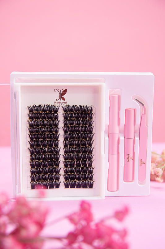 Golden Gleam Cluster Lash Set