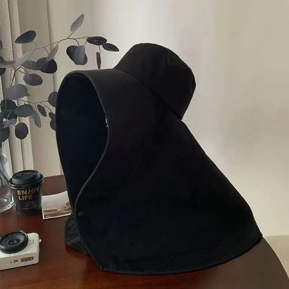 Summer Hats for Women Outdoor UV Anti Neck Protection Sun Visors for Lady Fishing Hiking Wide Brim Shawl Sunscreen Ponytail Cap