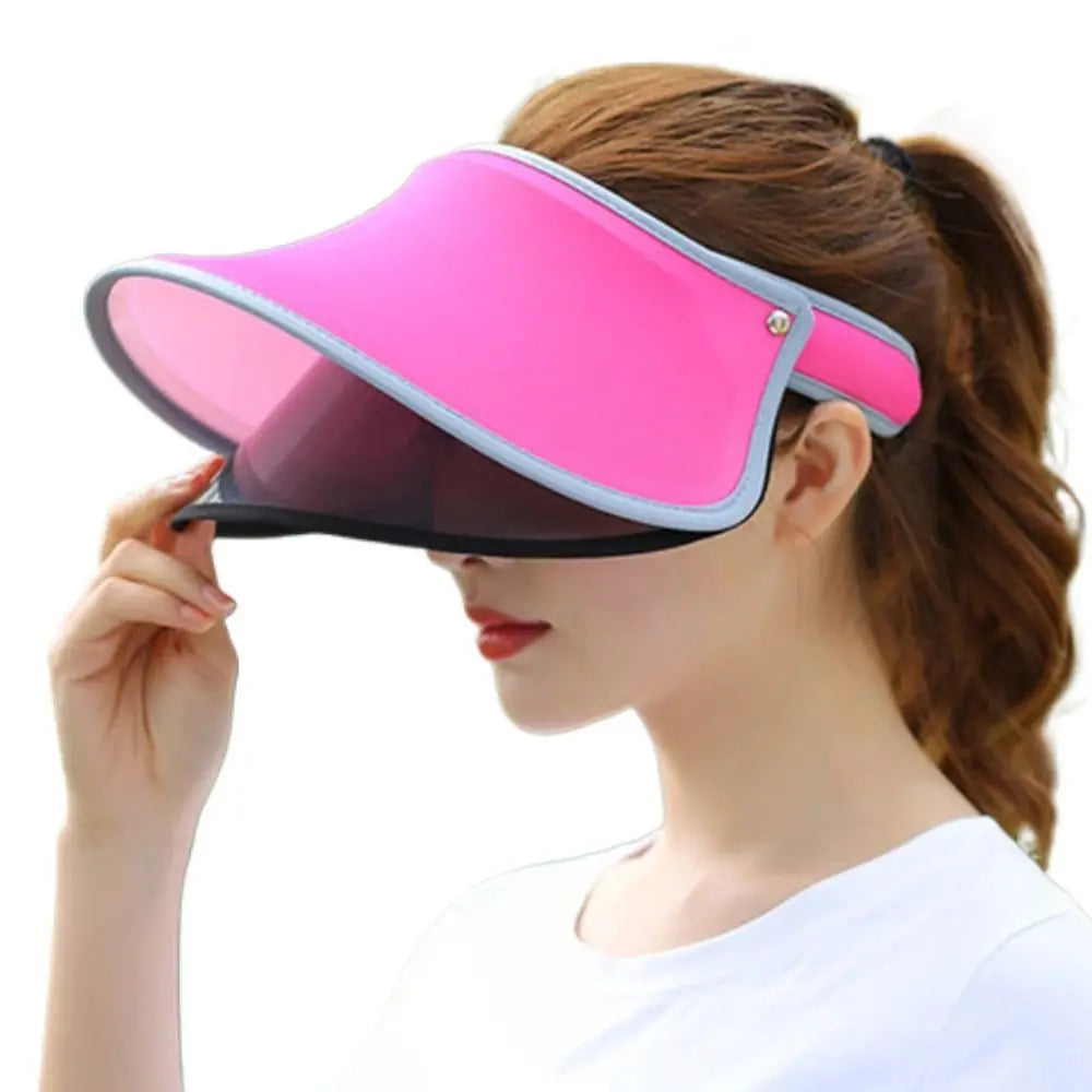 Summer Adjustable Sun Protection Anti-UV Visor Sun Hat Face Cover Shield Sunshade Cap Wide-brimmed