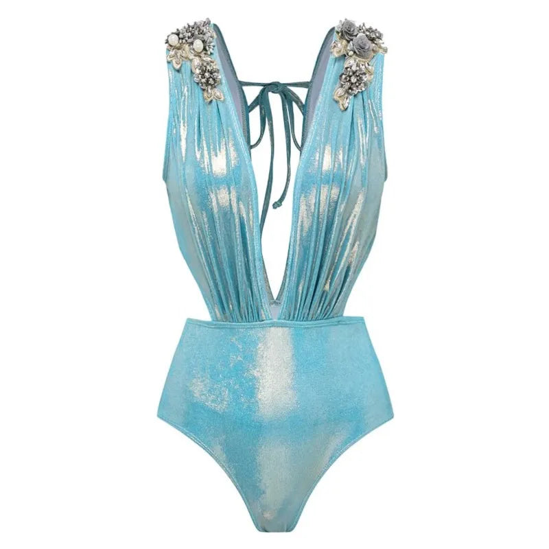 Bikini Bodysuit Swimwear Women With Skirt Bathing Suit Summer New Ruffle Splice Print Beachwear Holiday Bikini Cover Ups Outfits