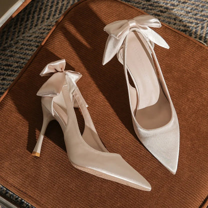 Pumps Women Shoes Pointed High Heels Women's Slim Heels Spring and Autumn Design Hollowed Out Single Shoes Plus Size Heels 44