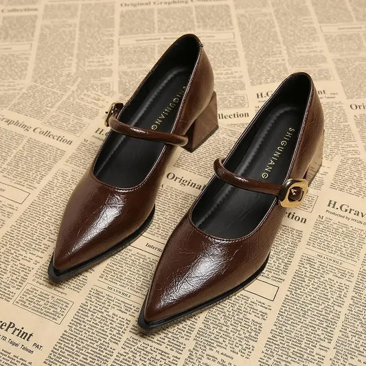 Ladies 2025 spring fashion new high heels pointed high heels T-strap party women's high heels