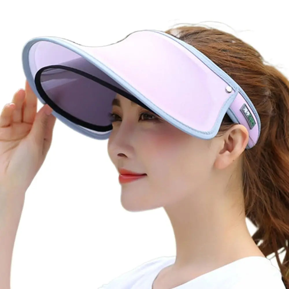 Summer Adjustable Sun Protection Anti-UV Visor Sun Hat Face Cover Shield Sunshade Cap Wide-brimmed