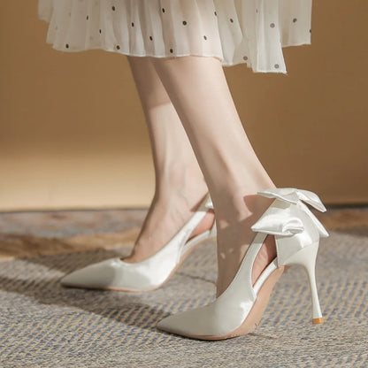 Pumps Women Shoes Pointed High Heels Women's Slim Heels Spring and Autumn Design Hollowed Out Single Shoes Plus Size Heels 44