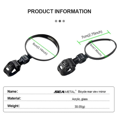 Motorcycles Rearview Mirror Side Mirror For Safety View Turning Left Right Mirror Adjustable Mini Autocycle Rear View