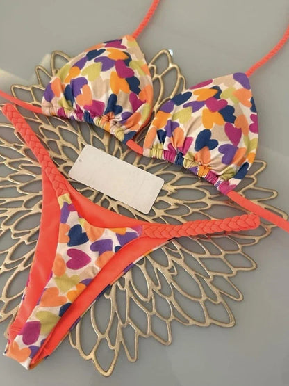 2024 sexy women bikini, brazilian triangle bikini, push-up swimsuit, beach bikini
